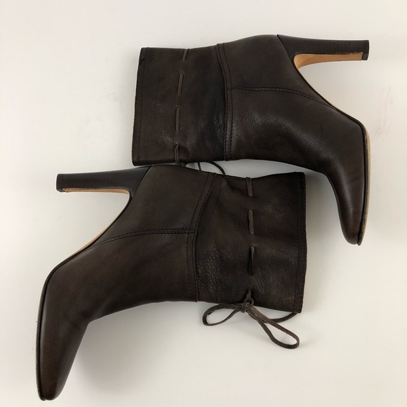 KORS Michael Kors Shoes - Kors by Michael Kors Boots Brown Womens Leather Mid Calf Heeled Size 7.